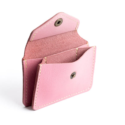 Vintage Pink*Classic | Small leather wallet with snap closure