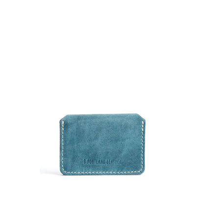 Aqua | Small leather wallet with snap closure