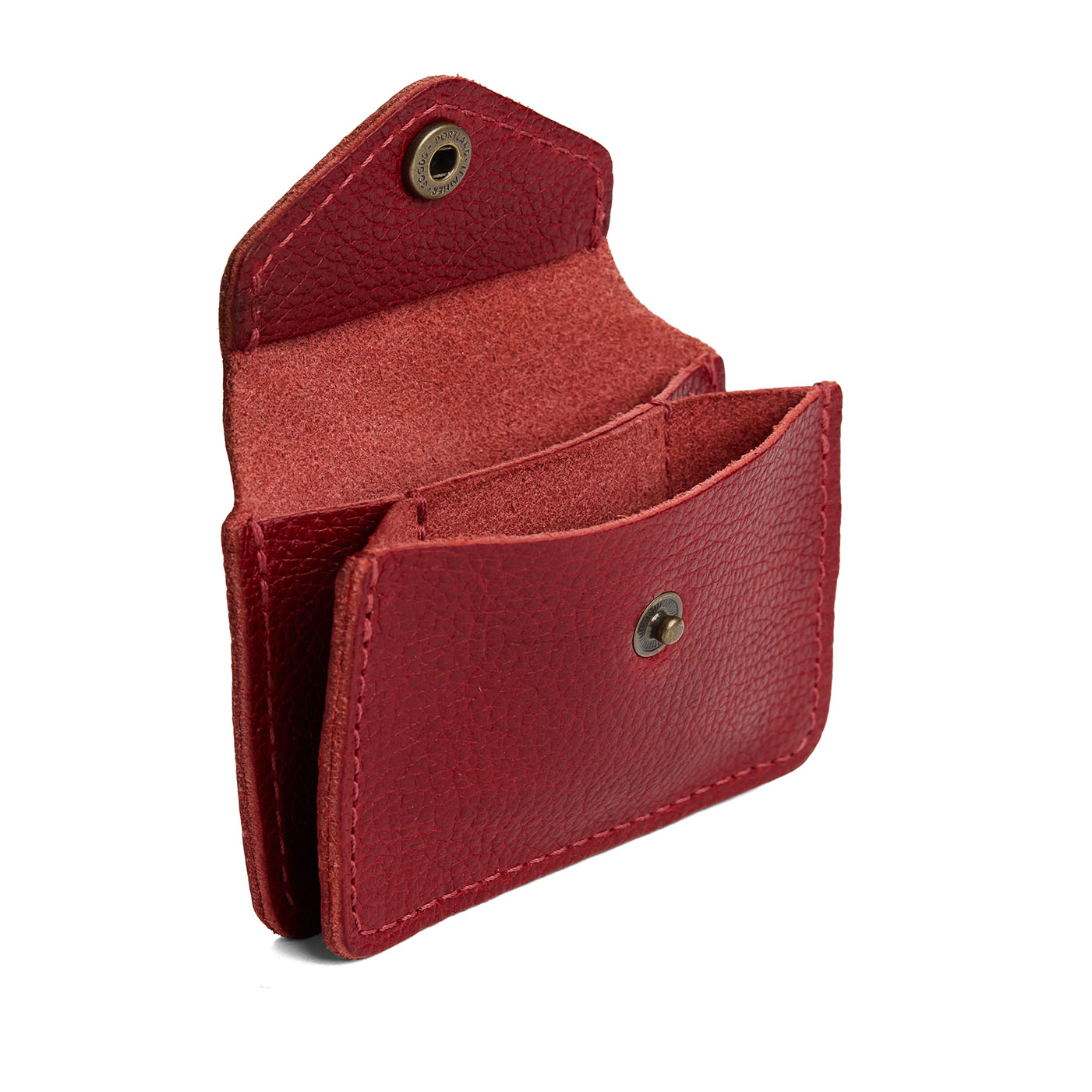 Chili Red*Classic | Small leather wallet with snap closure