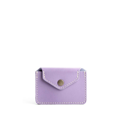 Lavender | Small leather wallet with snap closure