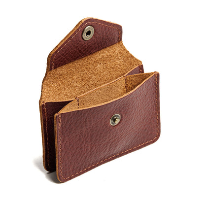Nutmeg*Classic | Small leather wallet with snap closure