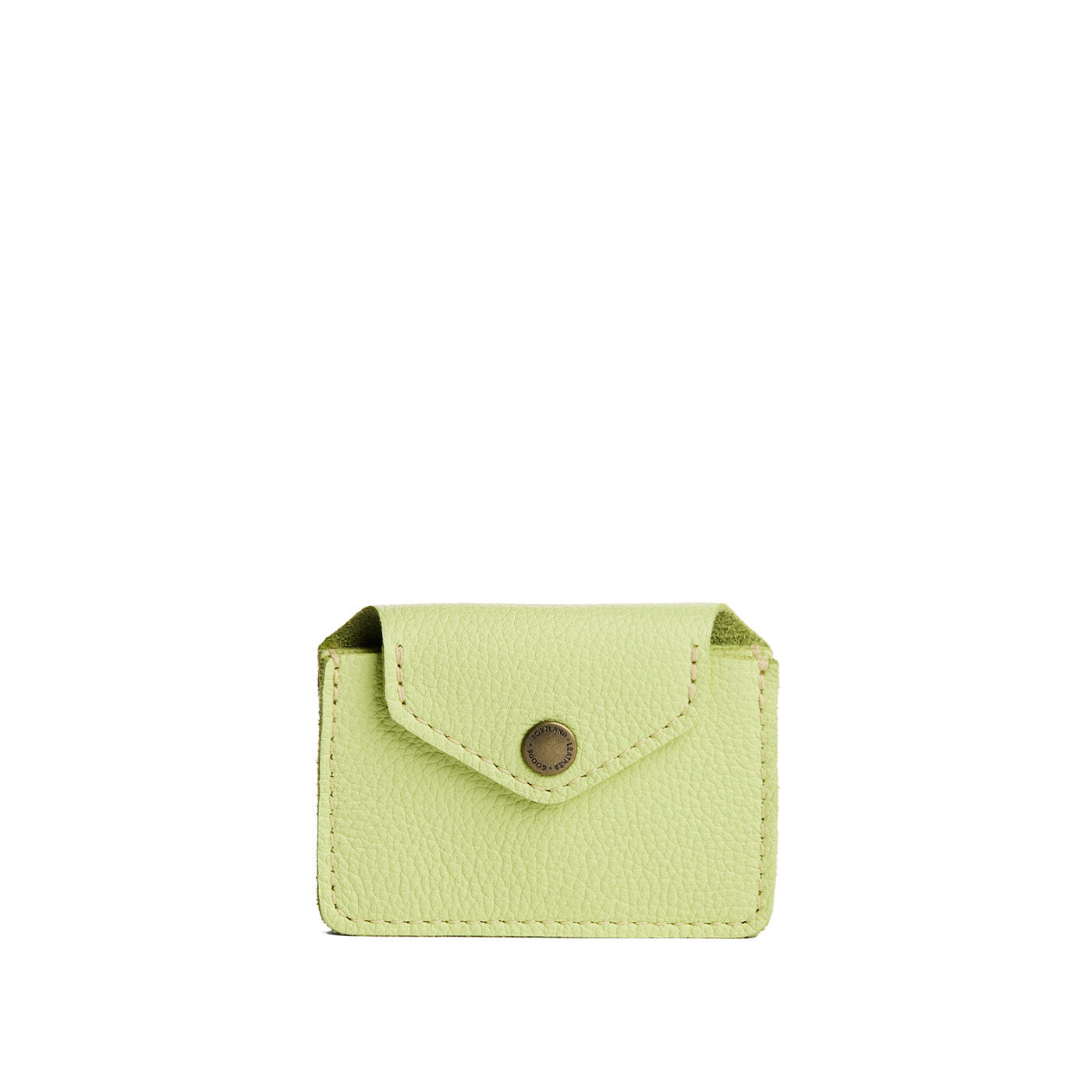 Shadow Lime | Small leather wallet with snap closure