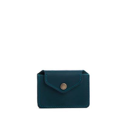 Westward Blue | Small leather wallet with snap closure