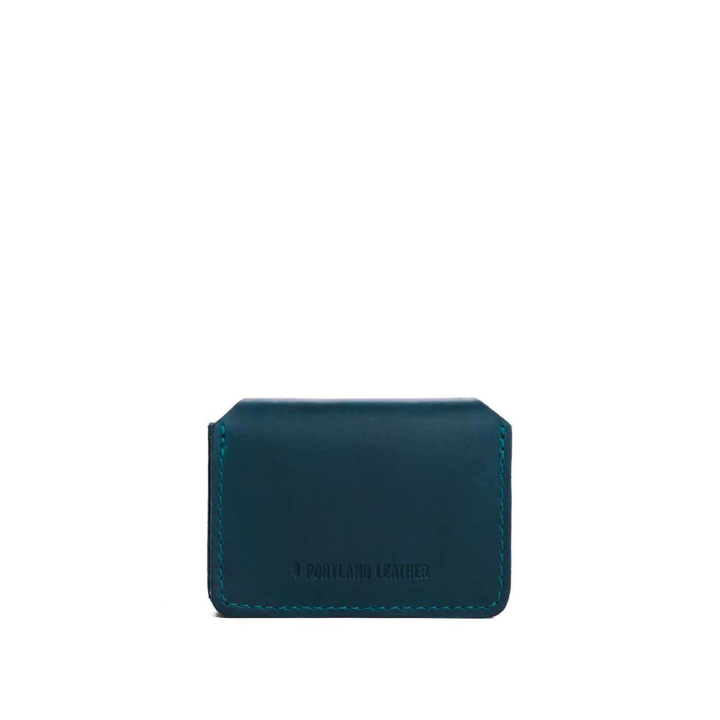 Westward Blue | Small leather wallet with snap closure