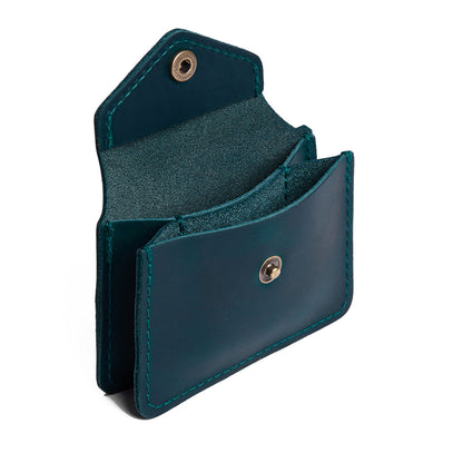Westward Blue*Classic | Small leather wallet with snap closure