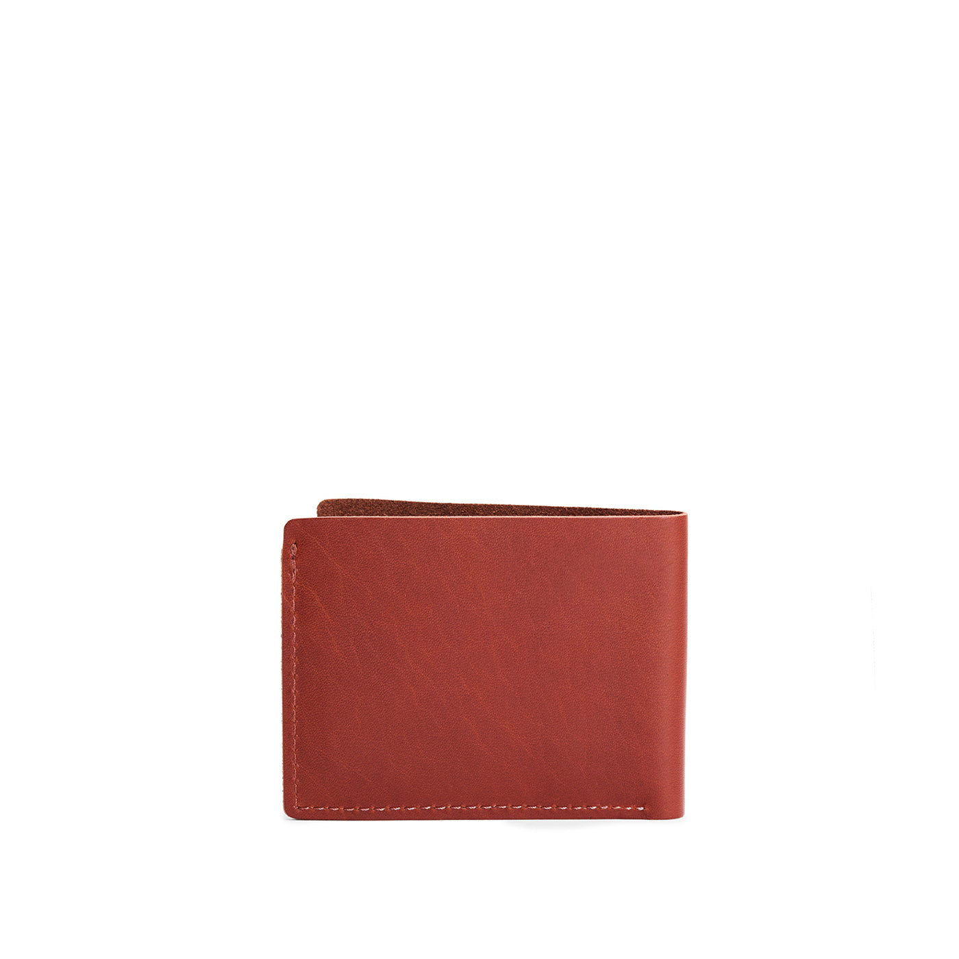 Leather bifold wallet with six geometric card slots