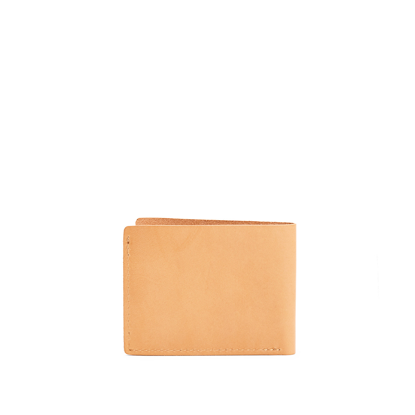 Leather bifold wallet with six geometric card slots