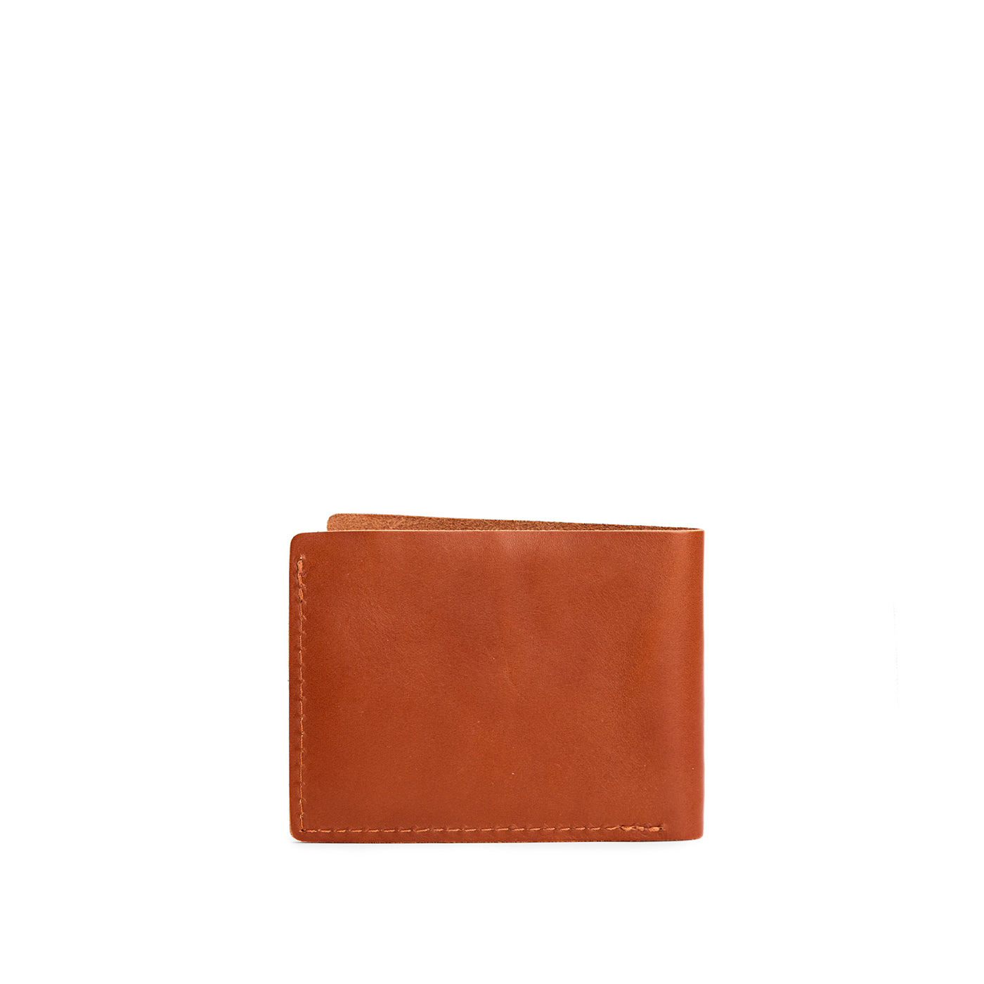 Leather bifold wallet with six geometric card slots