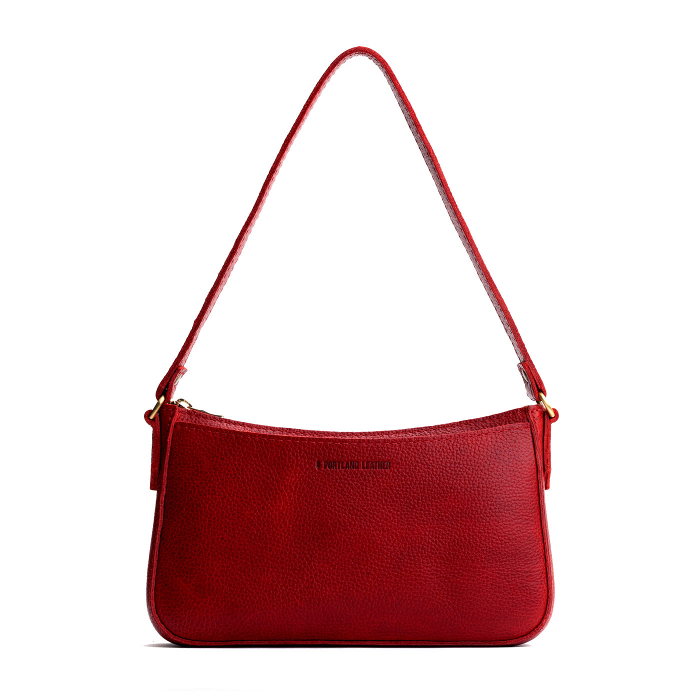 Chili Red*Small | Petite bean shaped shoulder bag with a zipper closure
