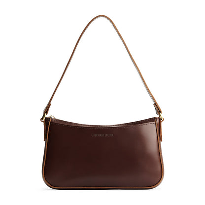 Chocolate Brown*Small | Petite bean shaped shoulder bag with a zipper closure