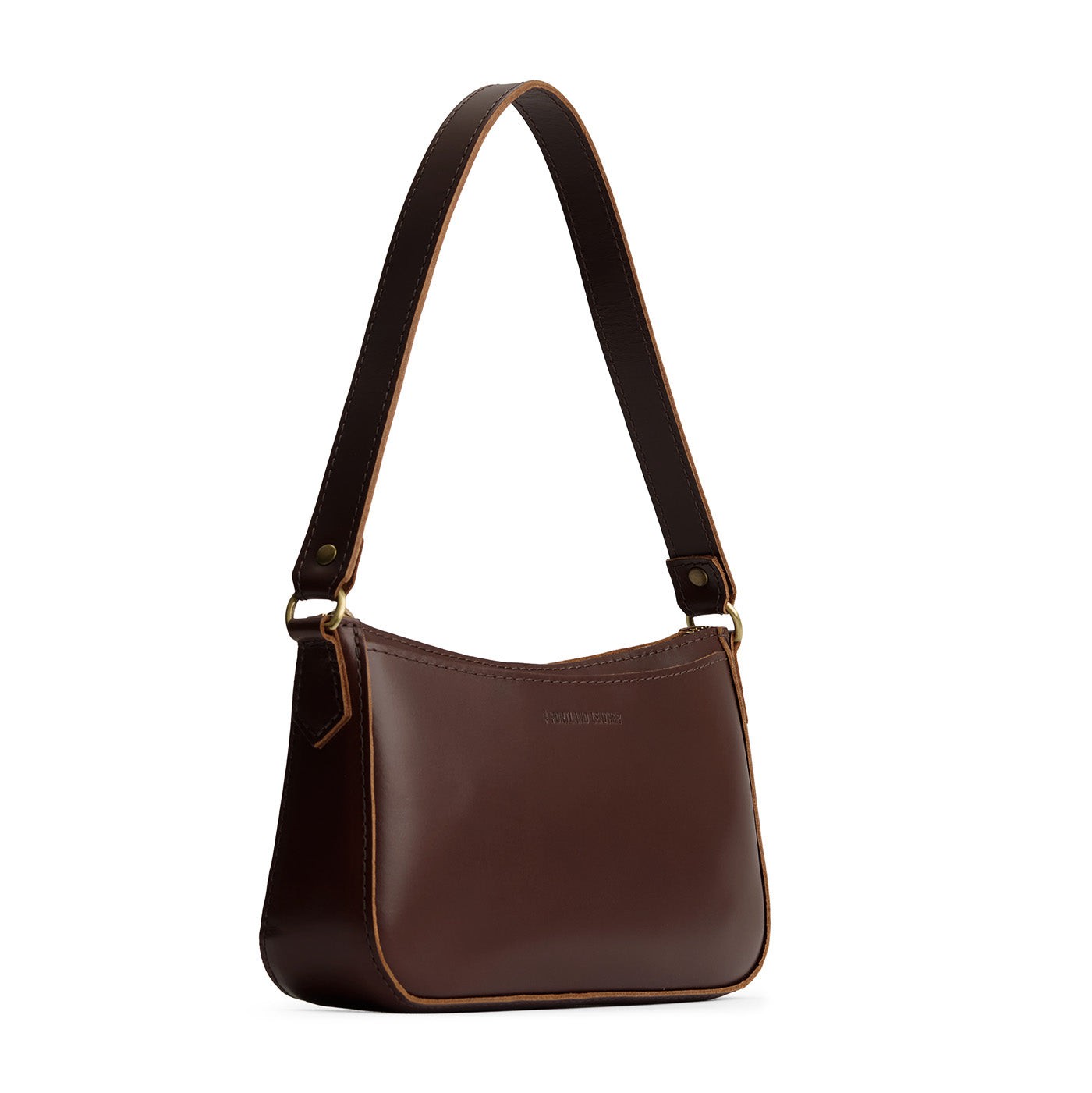Chocolate Brown*Small | Petite bean shaped shoulder bag with a zipper closure