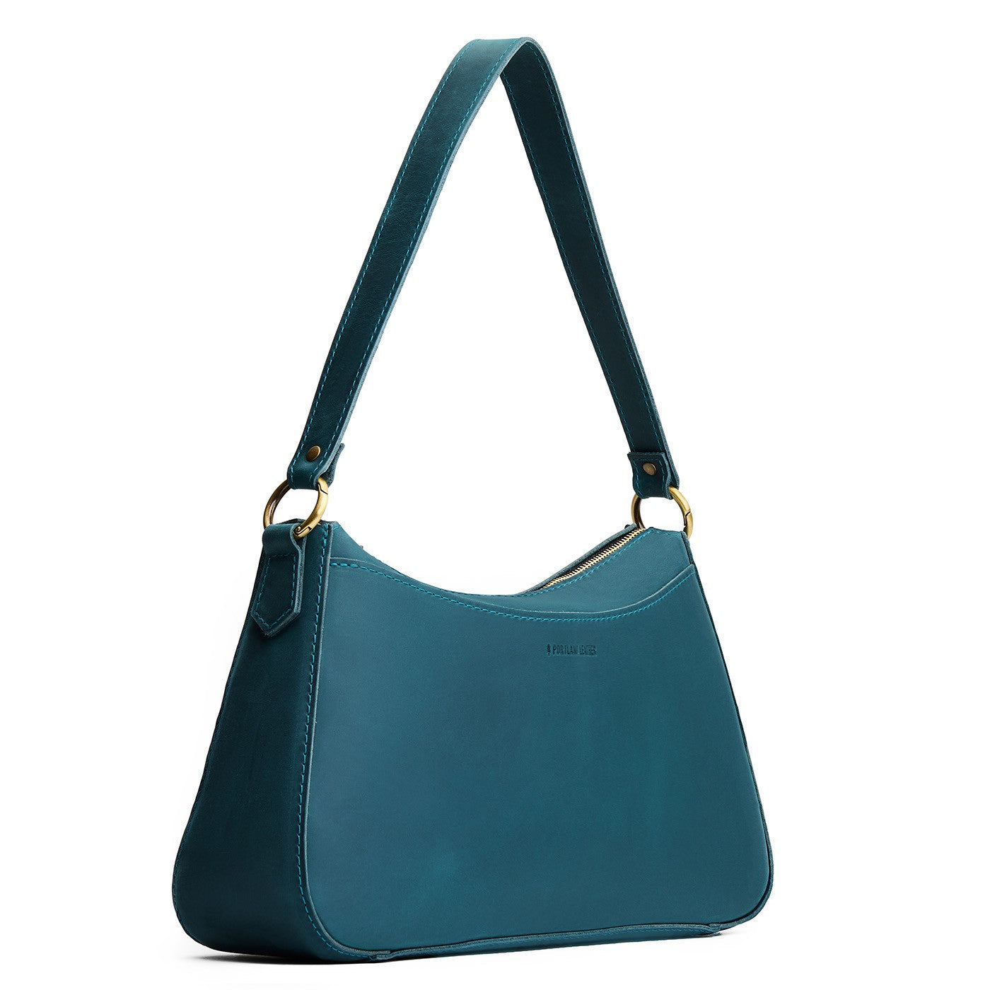 Westward Blue*Large | Large bean shaped shoulder bag with a zipper closure
