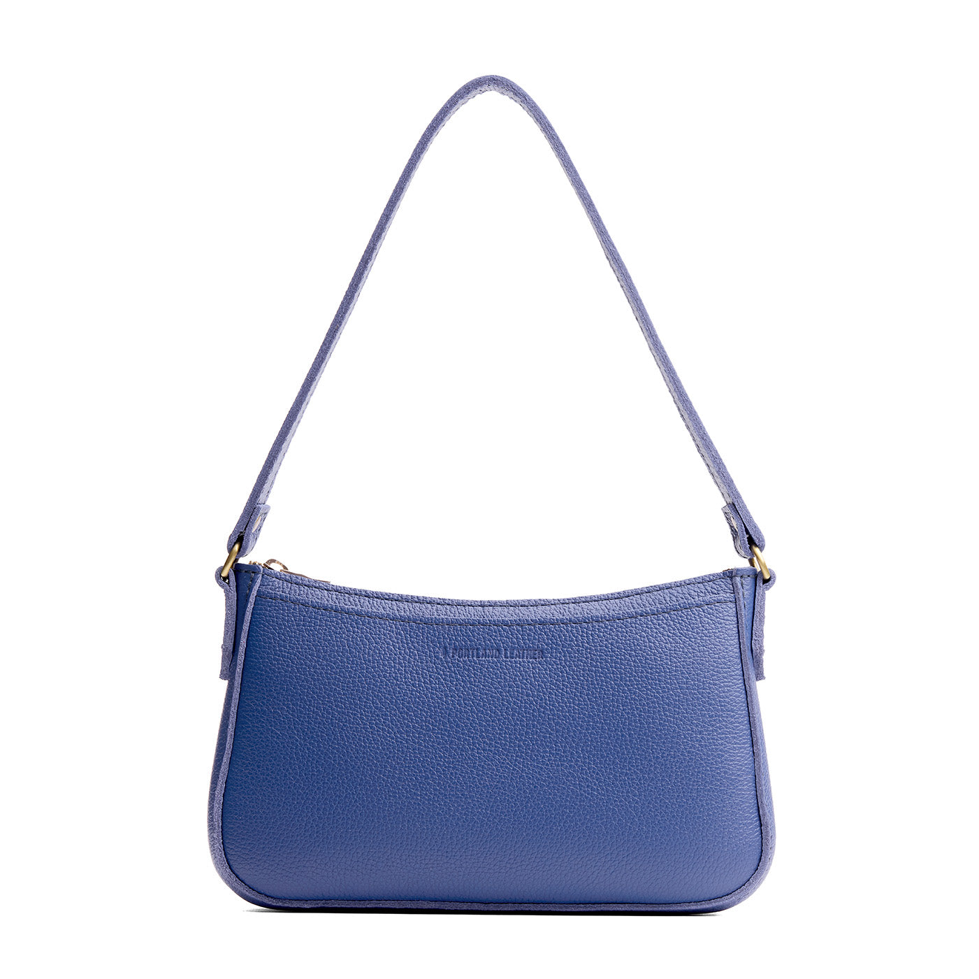 Molino Blue*Small | Petite bean shaped shoulder bag with a zipper closure