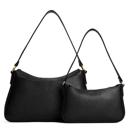 Pebbled--black | A comparison image of a Large Lucy next to a Small Lucy