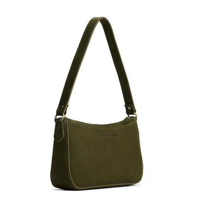 Verdant*Small | Large bean shaped shoulder bag with a zipper closure