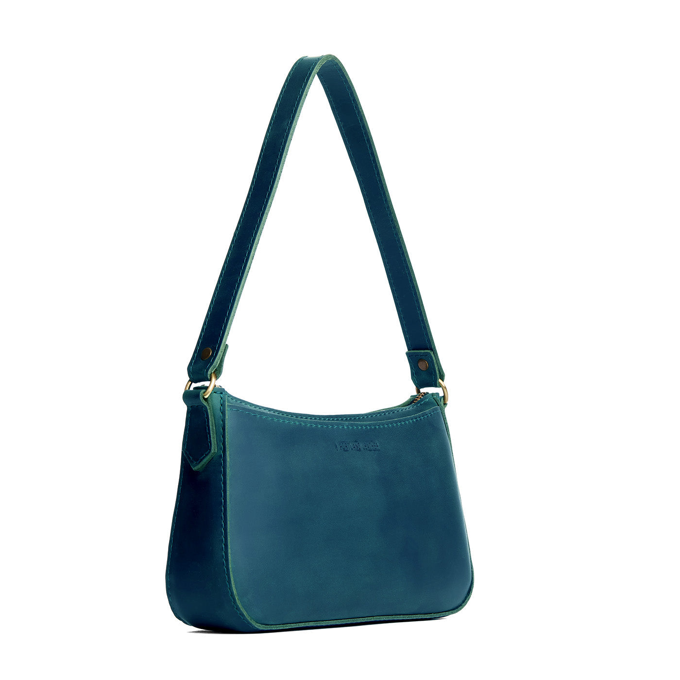 Westward Blue*Small | Petite bean shaped shoulder bag with a zipper closure