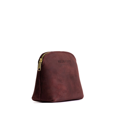 Merlot*Classic | Compact leather pouch with top zipper