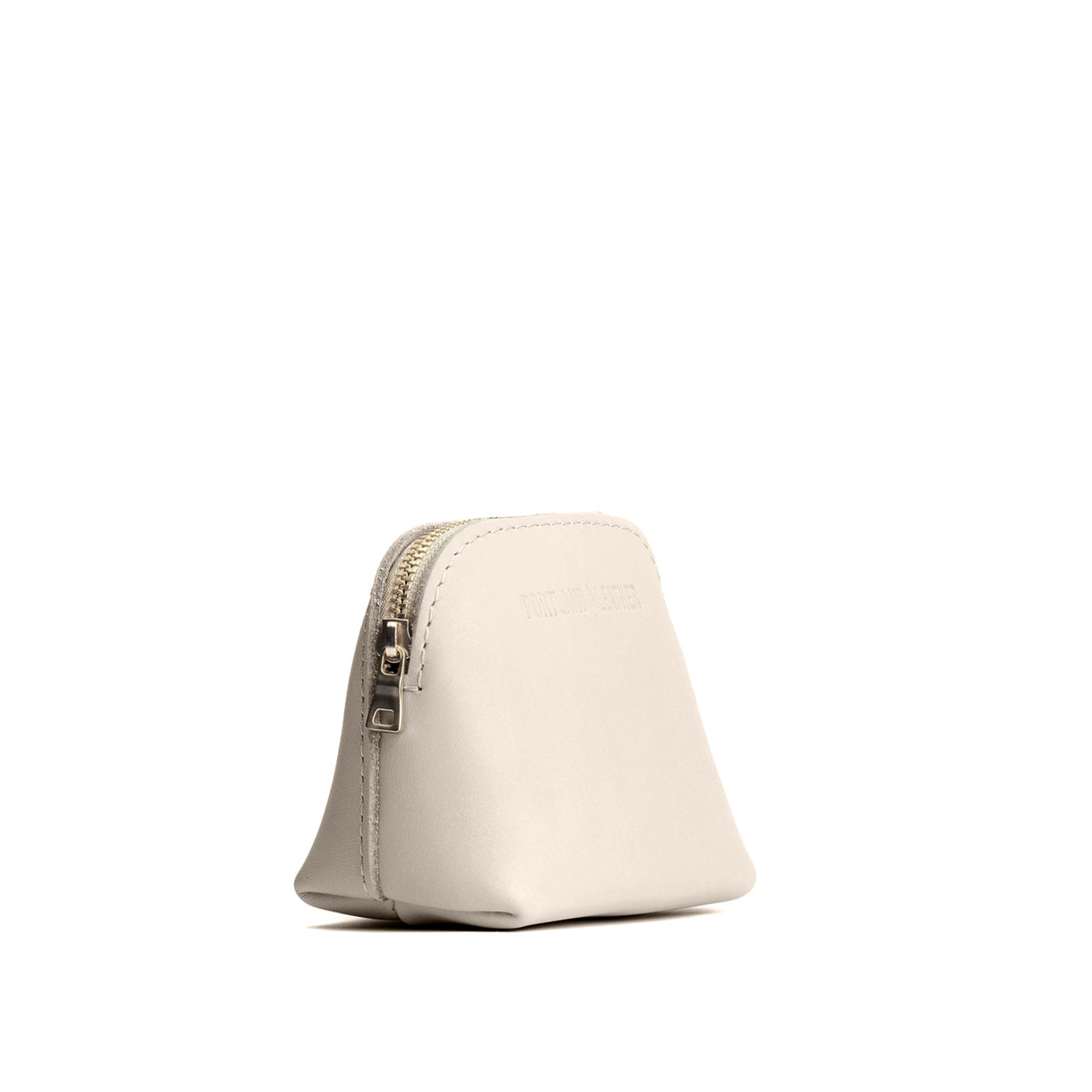 Bone*Mini | Compact leather pouch with top zipper