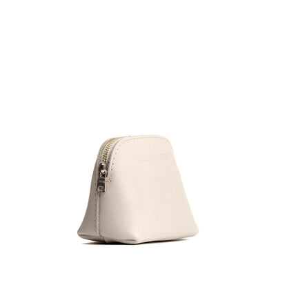 Bone*Mini | Compact leather pouch with top zipper