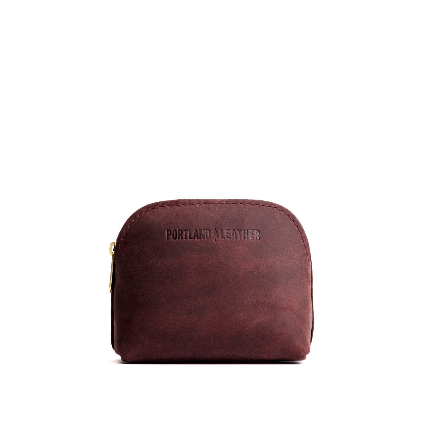 Merlot*Mini | Compact leather pouch with top zipper
