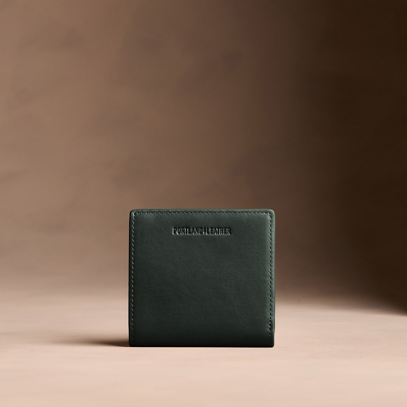 Regent Green*Small | Petite slim leather bifold wallet with multiple card slots and a zippered back pocket