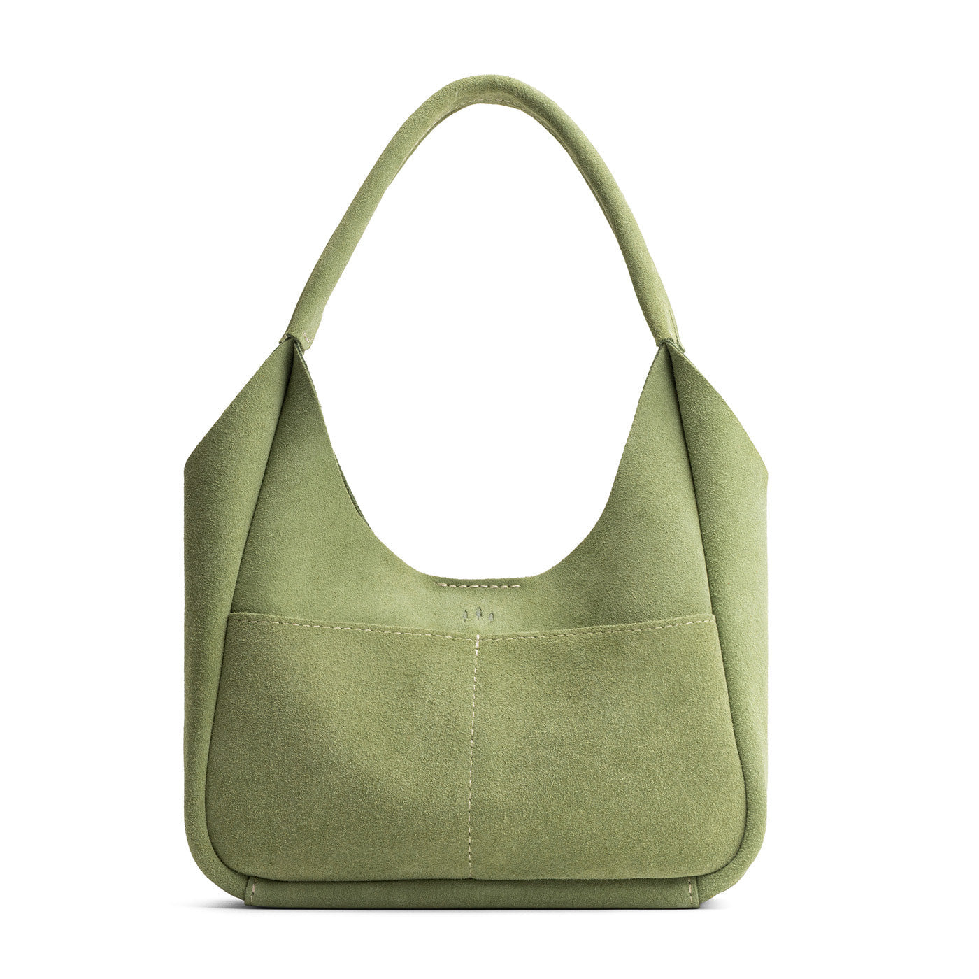 Laurel*Medium | U-shaped, flat-bottomed leather shoulder bag with two outside pockets