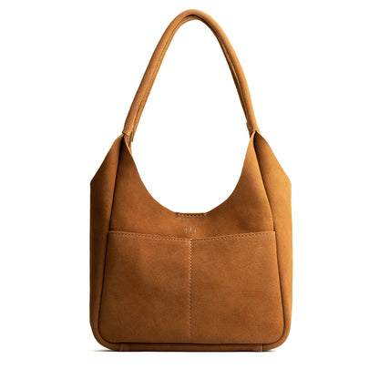 Jackson*Large | U-shaped, flat-bottomed leather shoulder bag with two outside pockets