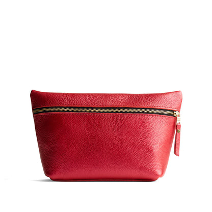 Reba Red*Extra Large | Large leather makeup bag with zipper