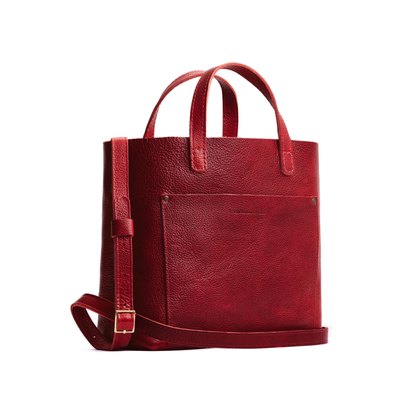 Chili Red*Classic | Midsize crossbody tote with handles and a pocket