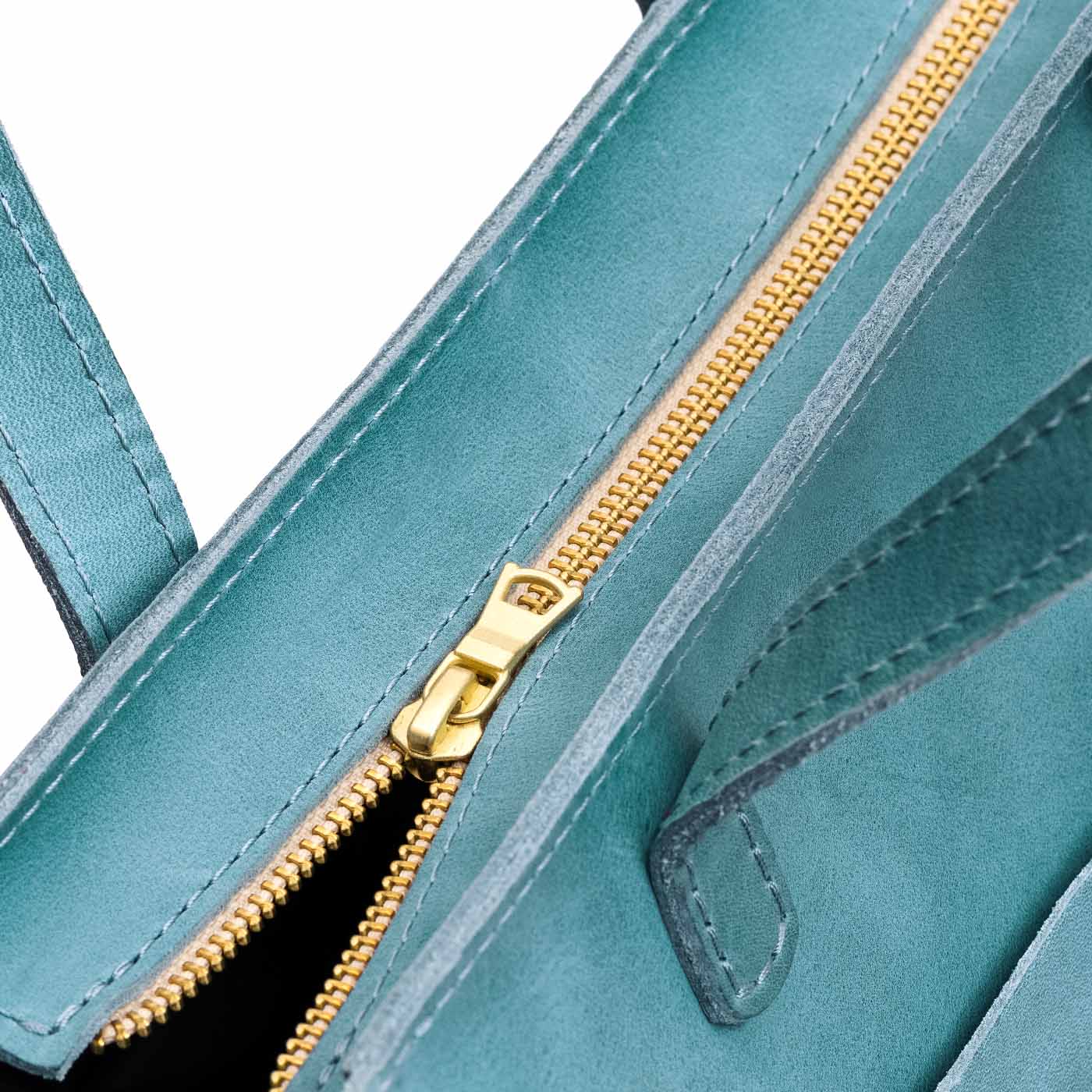 Aqua*Zipper | Midsize crossbody tote with handles and a pocket