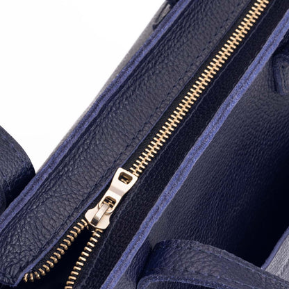 Cobalt*Zipper | Midsize crossbody tote with handles and a pocket