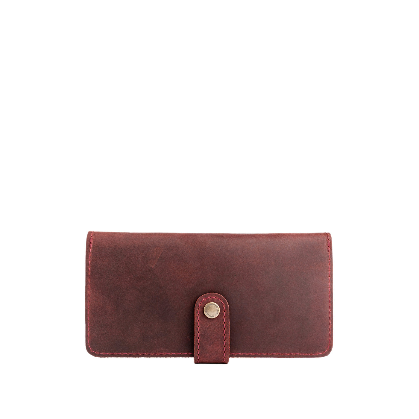 Merlot | Leather wallet with snap closed