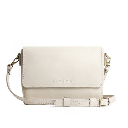 Bone*Medium | Leather Crossbody Bag with Magnetic Messenger Bag Closure