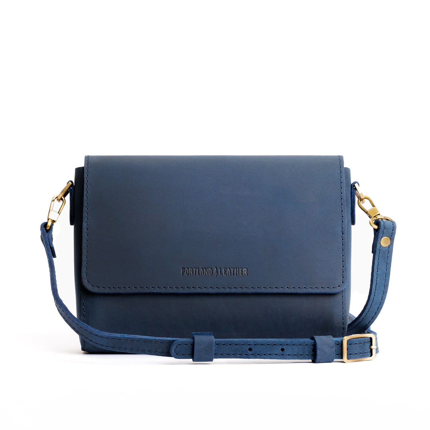 Deep Water*Medium | Leather Crossbody Bag with Magnetic Messenger Bag Closure