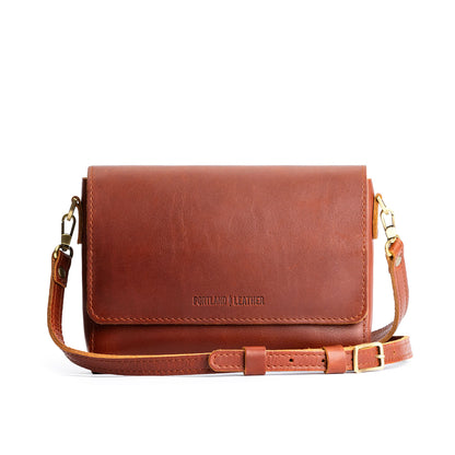 Chestnut*Medium | Leather Crossbody Bag with Magnetic Messenger Bag