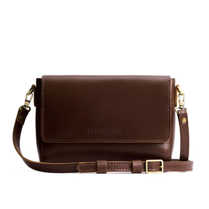 Chocolate Brown*Medium | Leather Crossbody Bag with Magnetic Messenger Bag Closure