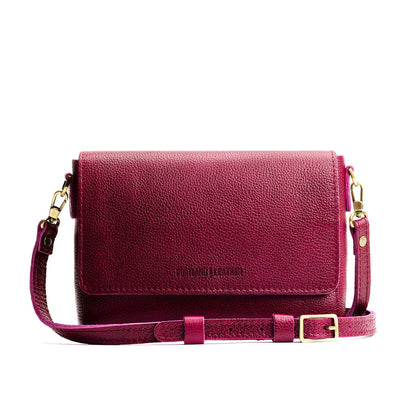 Orchid*Medium | Small Leather Crossbody Bag with Magnetic Messenger Bag Closure
