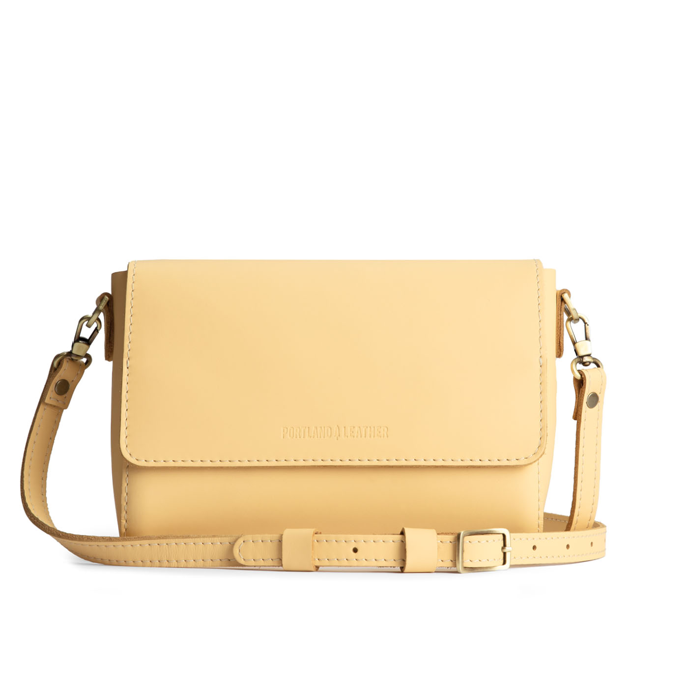 Vanilla*Medium | Leather Crossbody Bag with Magnetic Messenger Bag