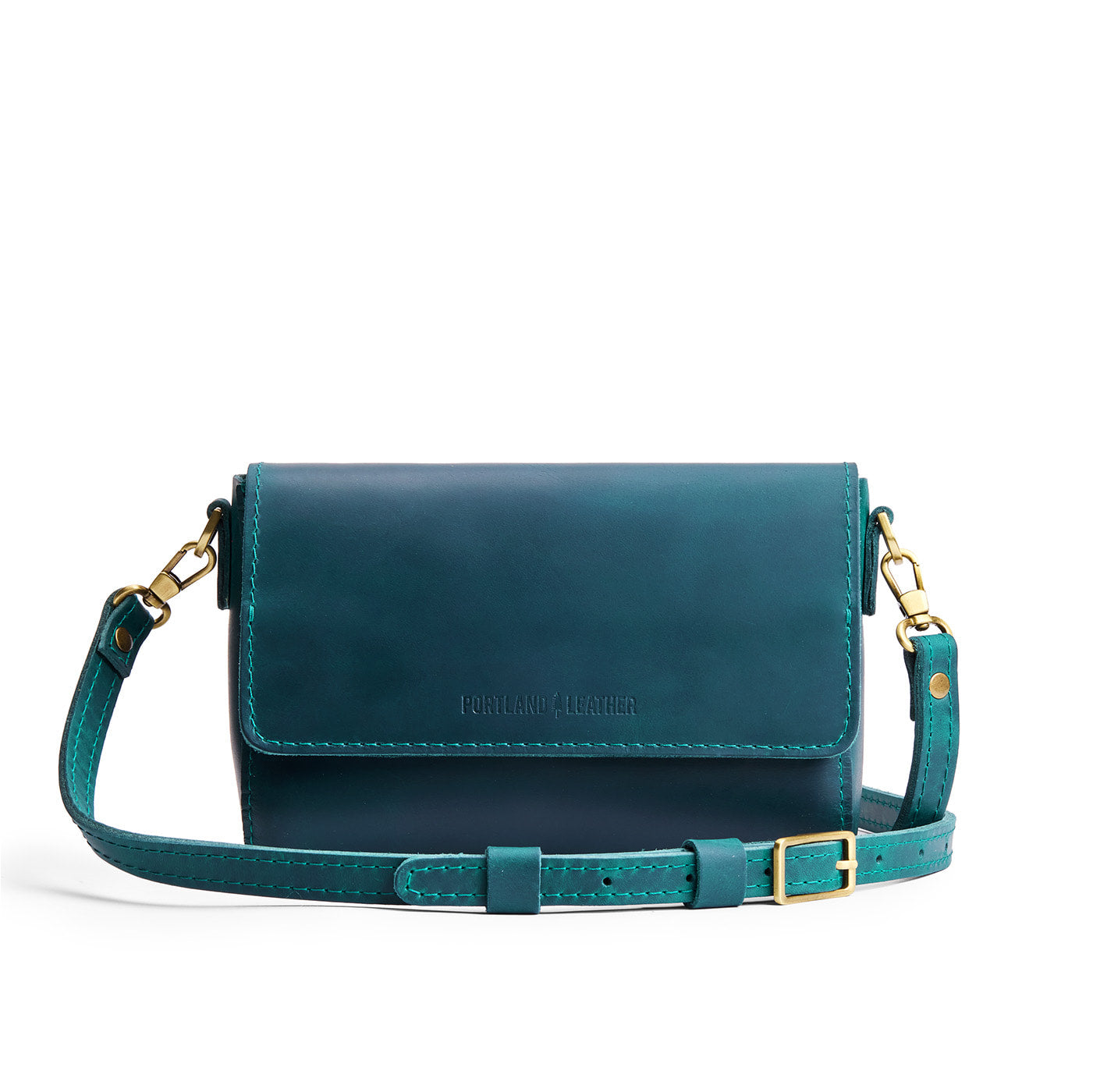 Westward Blue*Mini | Leather Crossbody Bag with Magnetic Messenger Bag