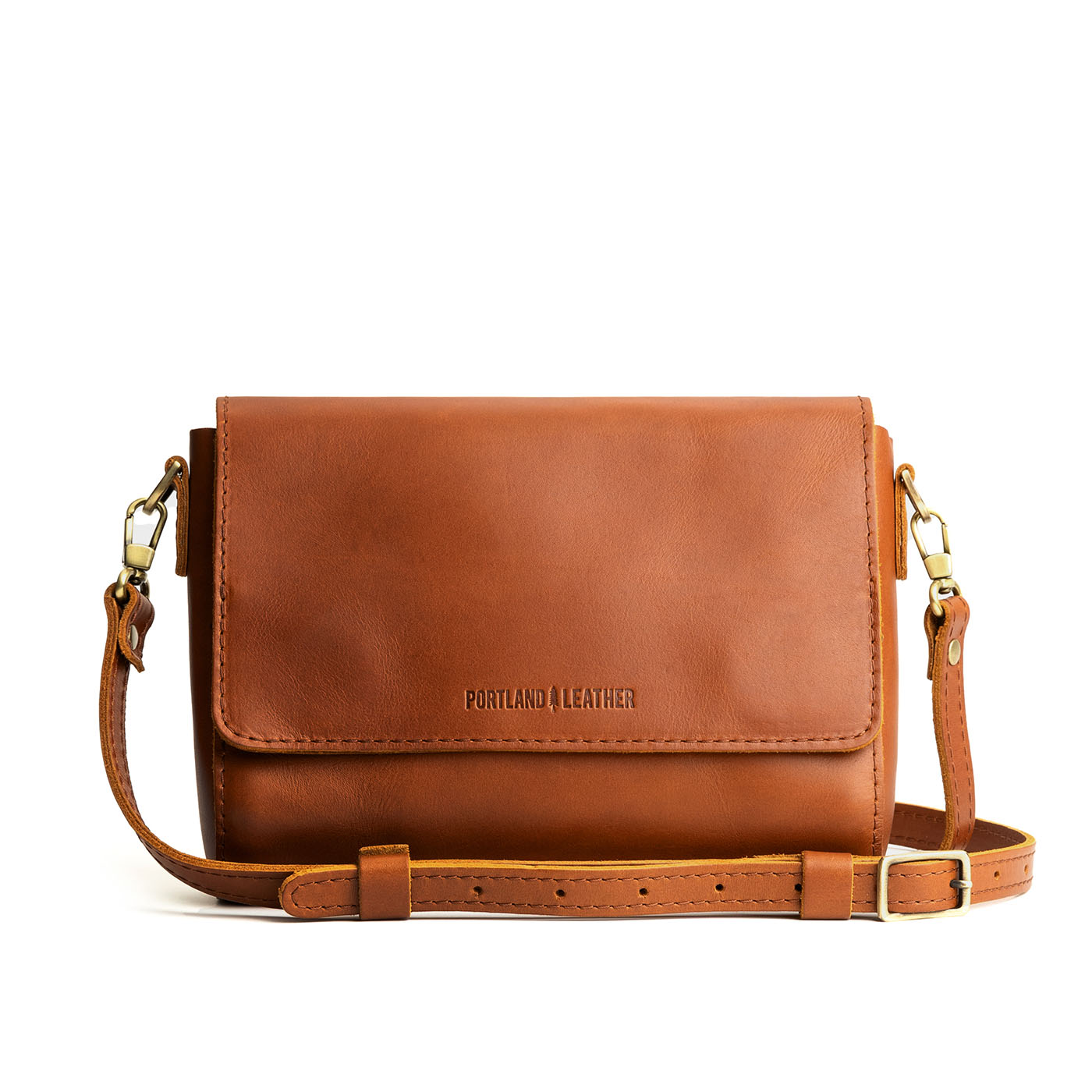 Honey*Medium | Leather Crossbody Bag with Magnetic Messenger Bag Closure