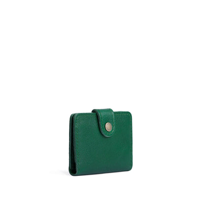 Bacalar | Small leather bifold wallet with snap closed