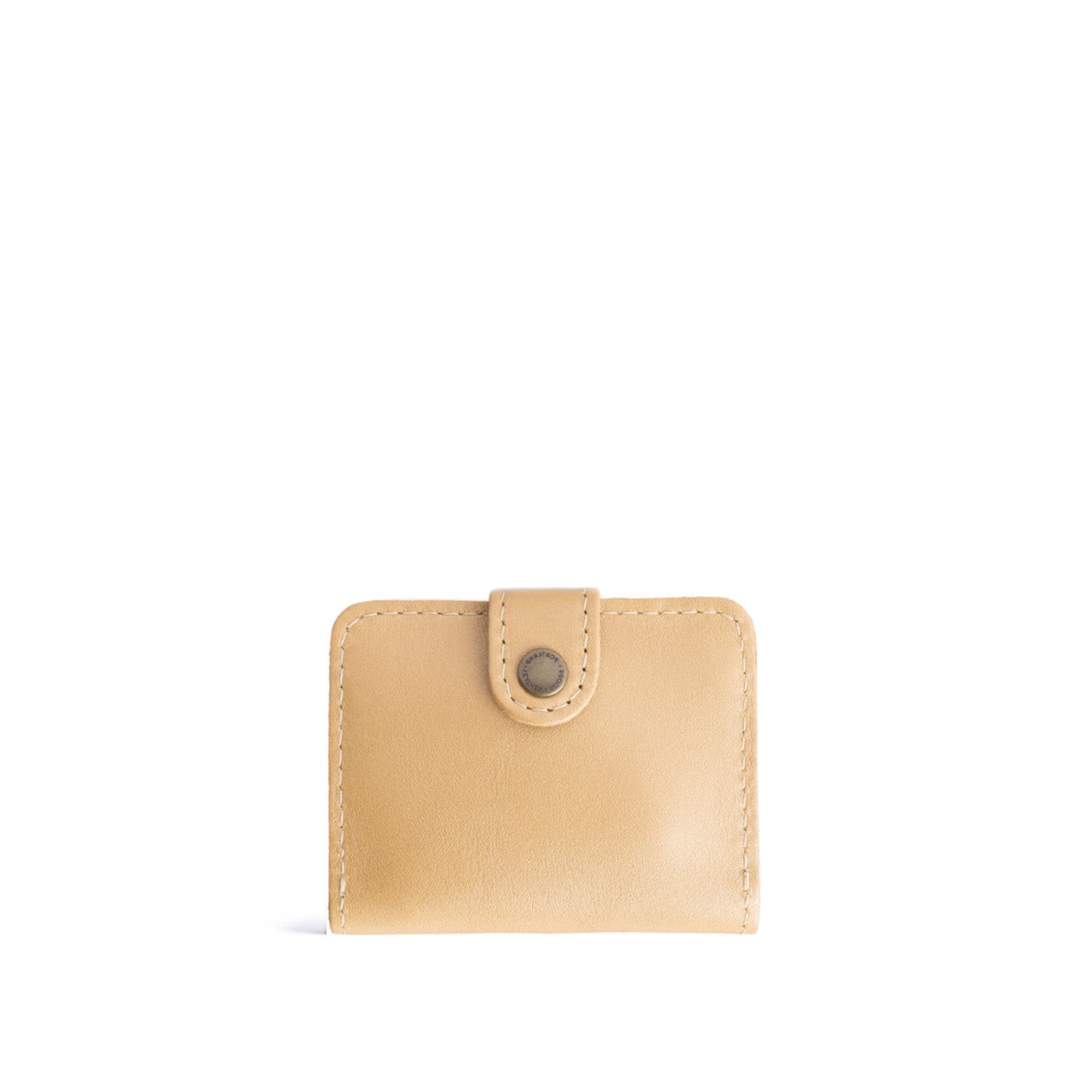 Champagne | Small leather wallet with snap closed