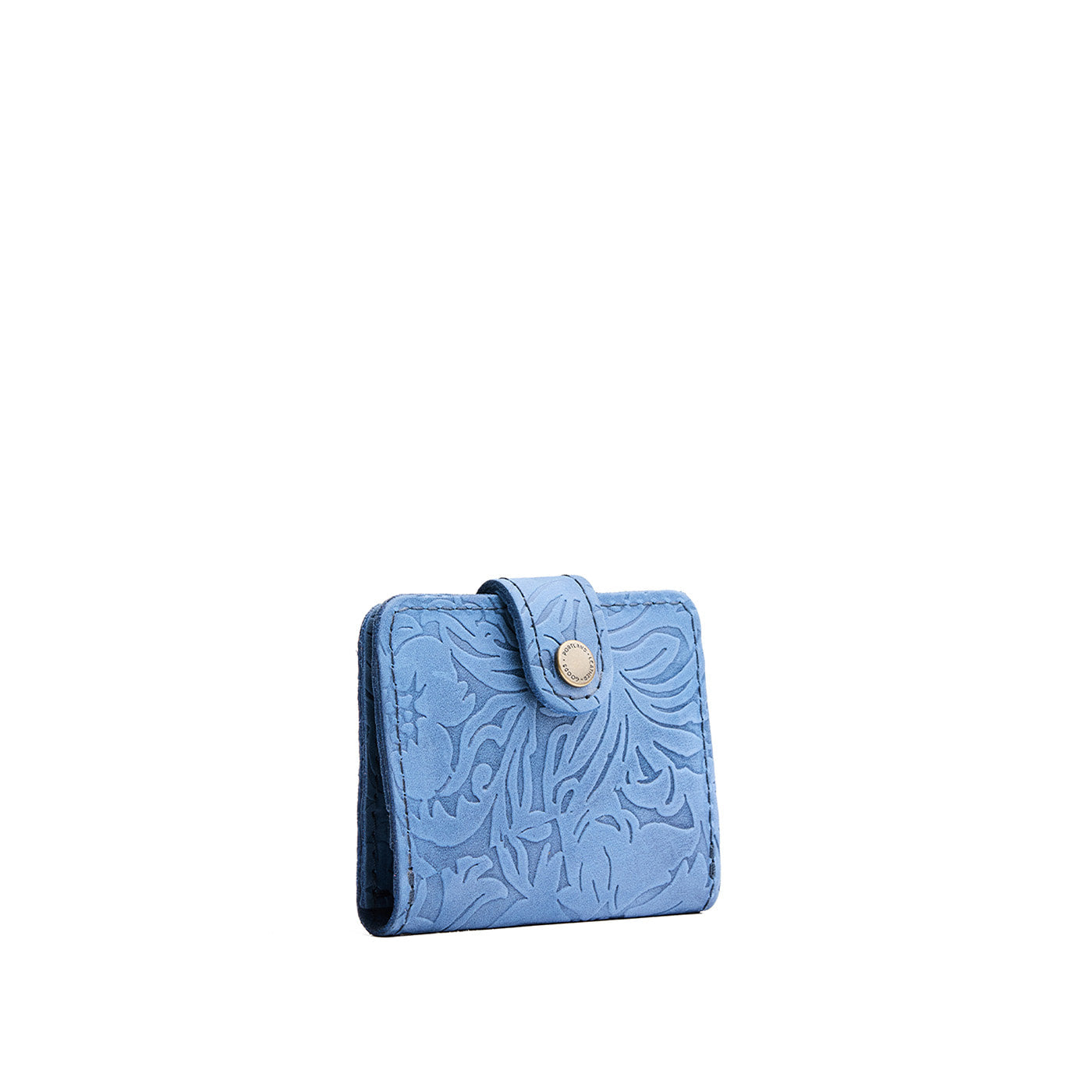 Cornflower | Small leather wallet with snap closed