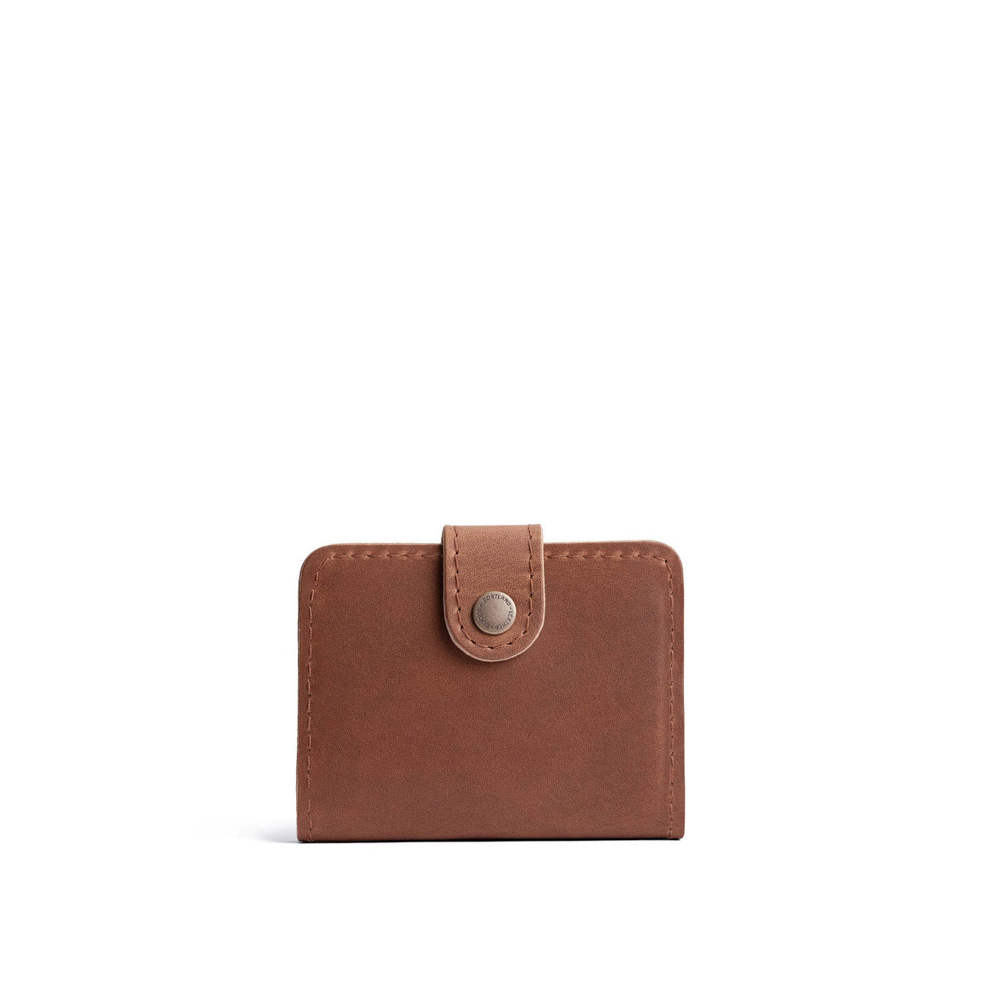 English Tan | Small leather wallet with snap closed