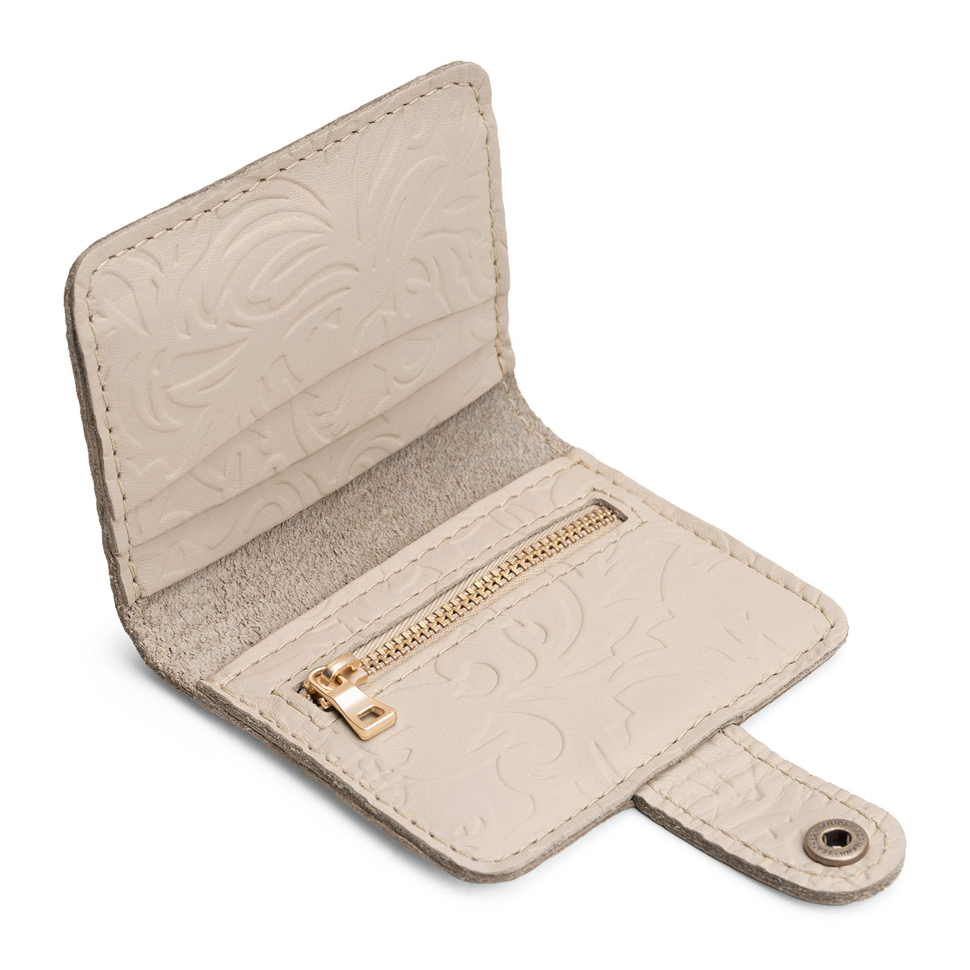 Jasmine | Small leather wallet with snap closed