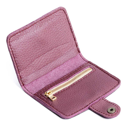 Kyoto | Small leather wallet with snap open
