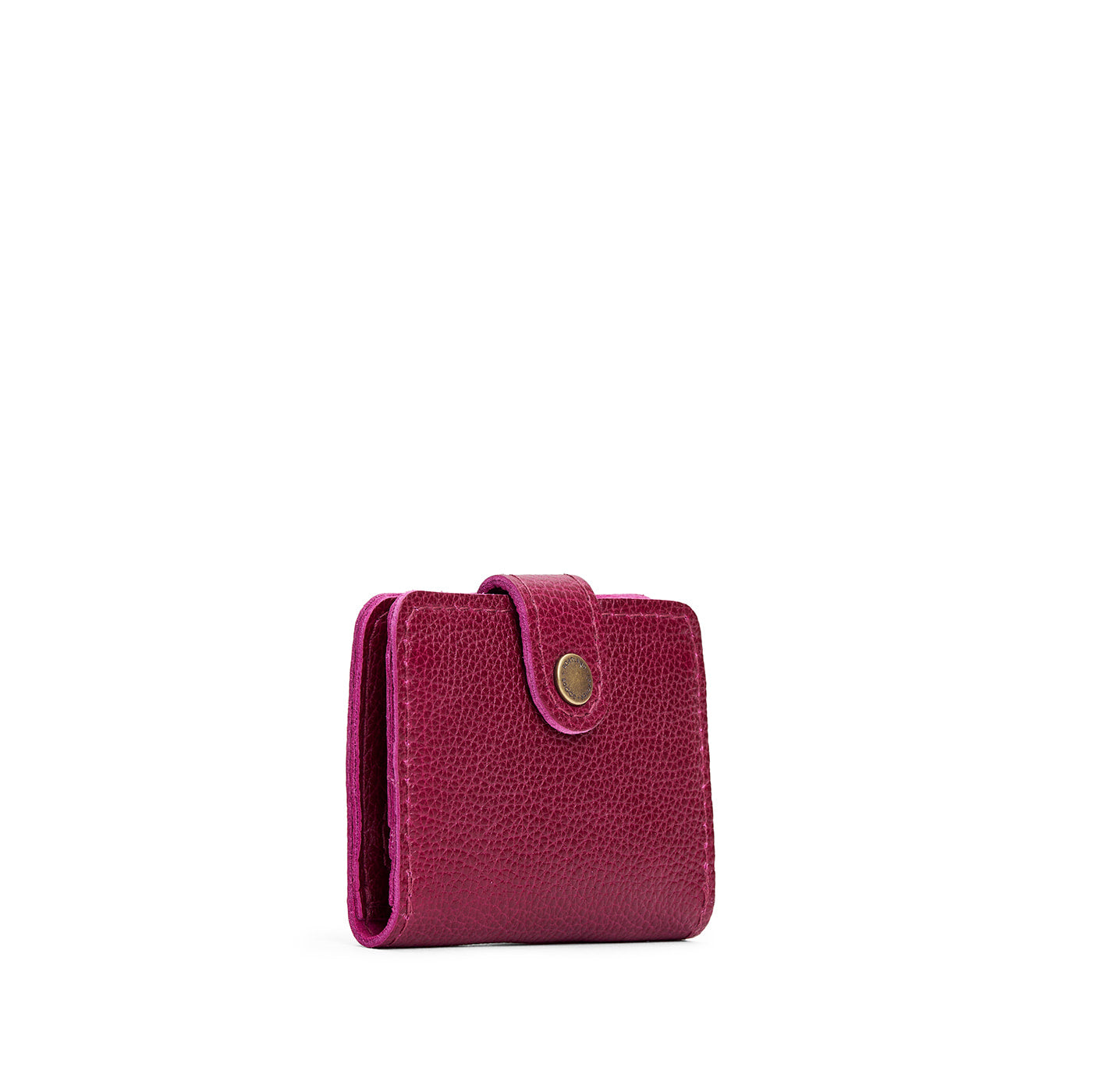 Orchid | Small leather wallet with snap closure