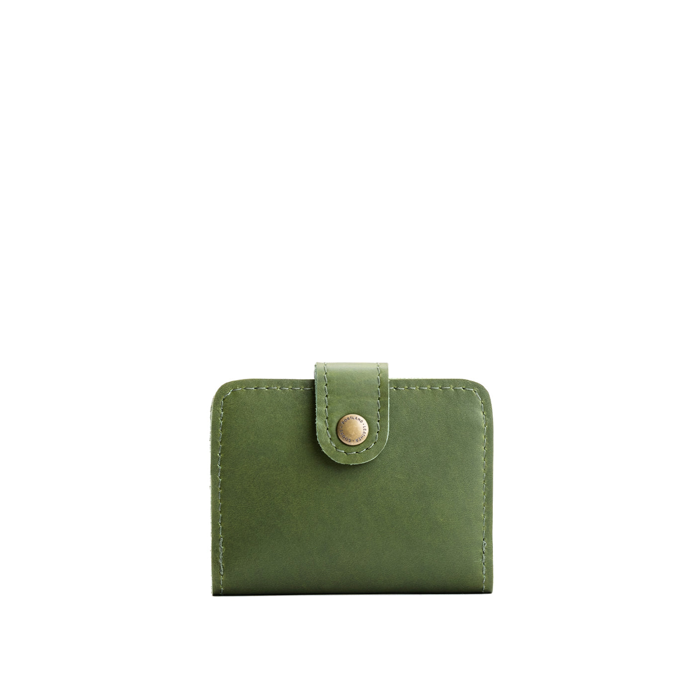 Pine | Small leather wallet with snap closed