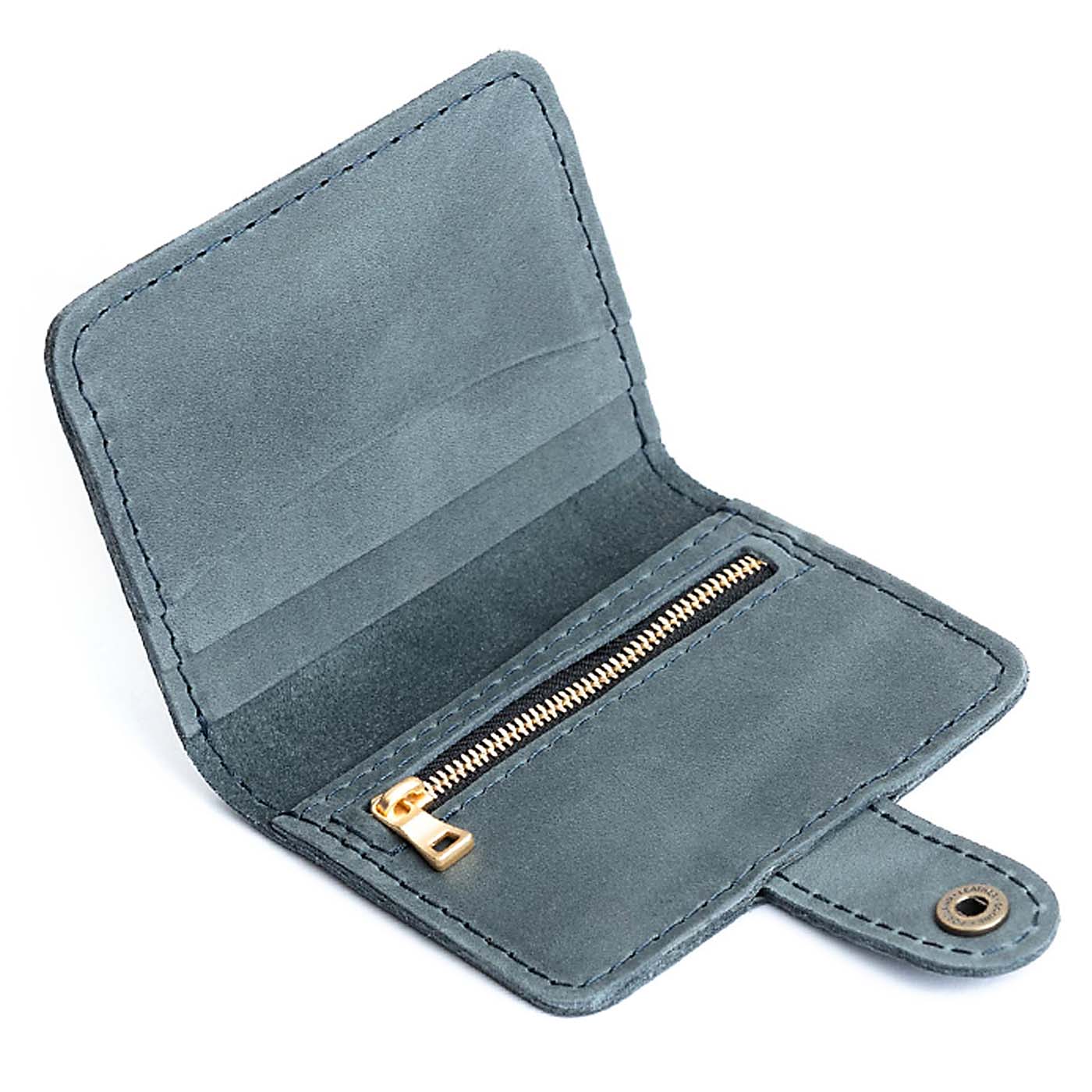 Storm | Small leather wallet with snap open