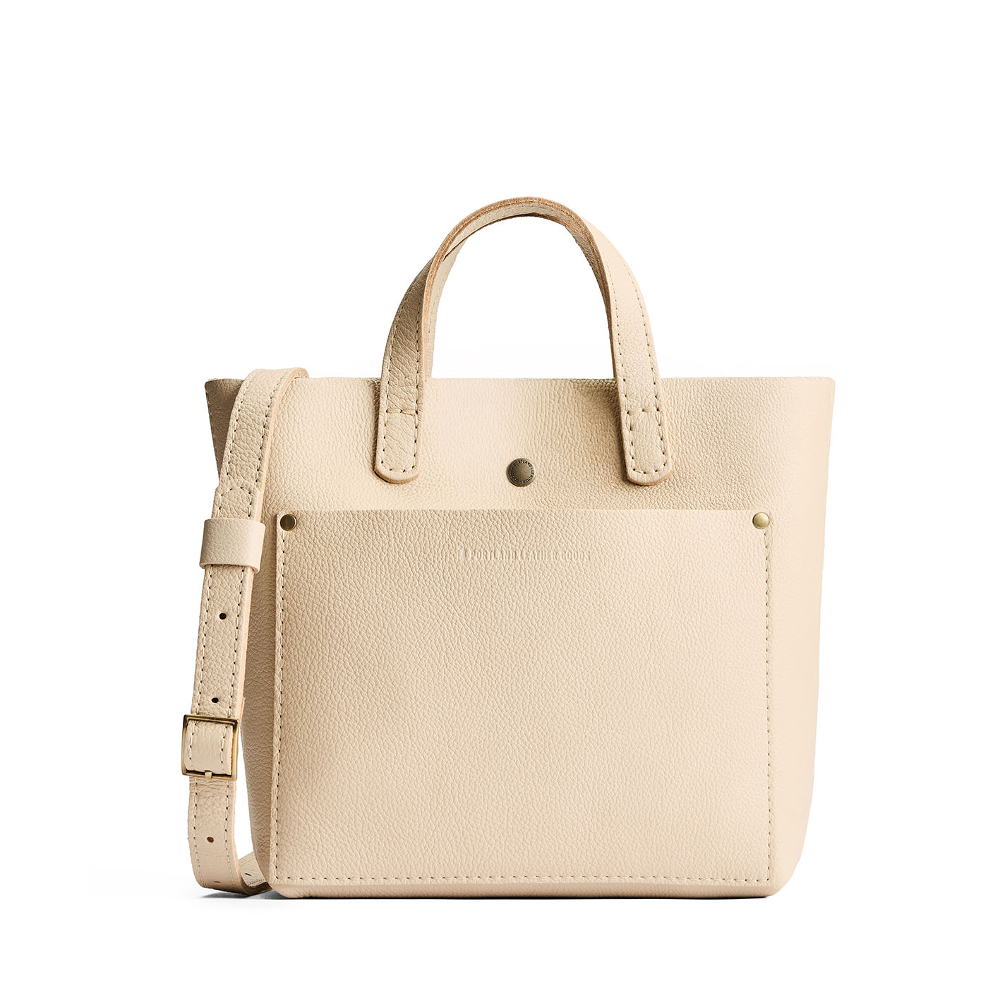 Pebbled Bone*Classic | Crossbody tote bag with snap closure and front pocket